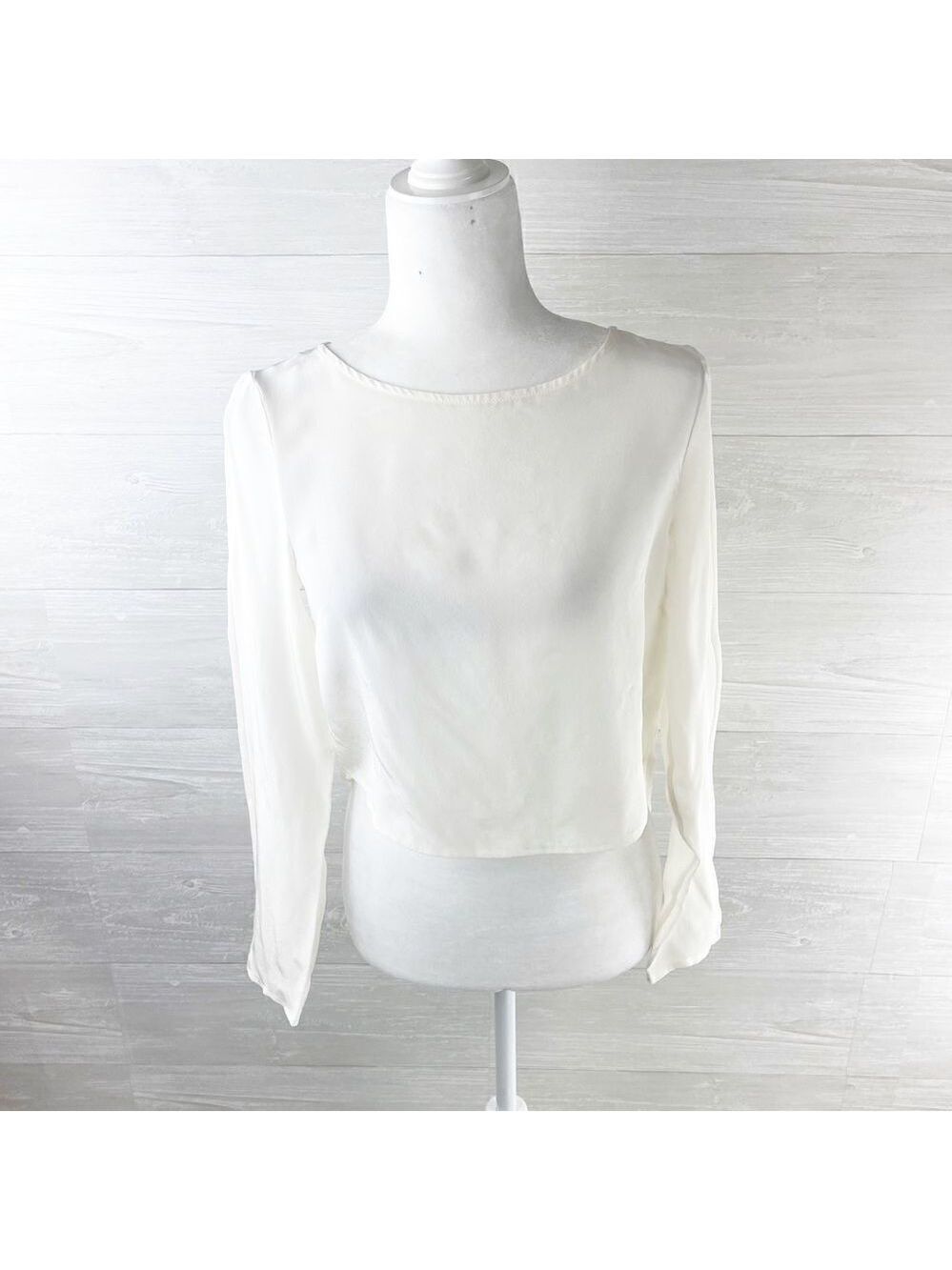 Keepsake the Label Pretty Mess Long Sleeve High Low Silk Top